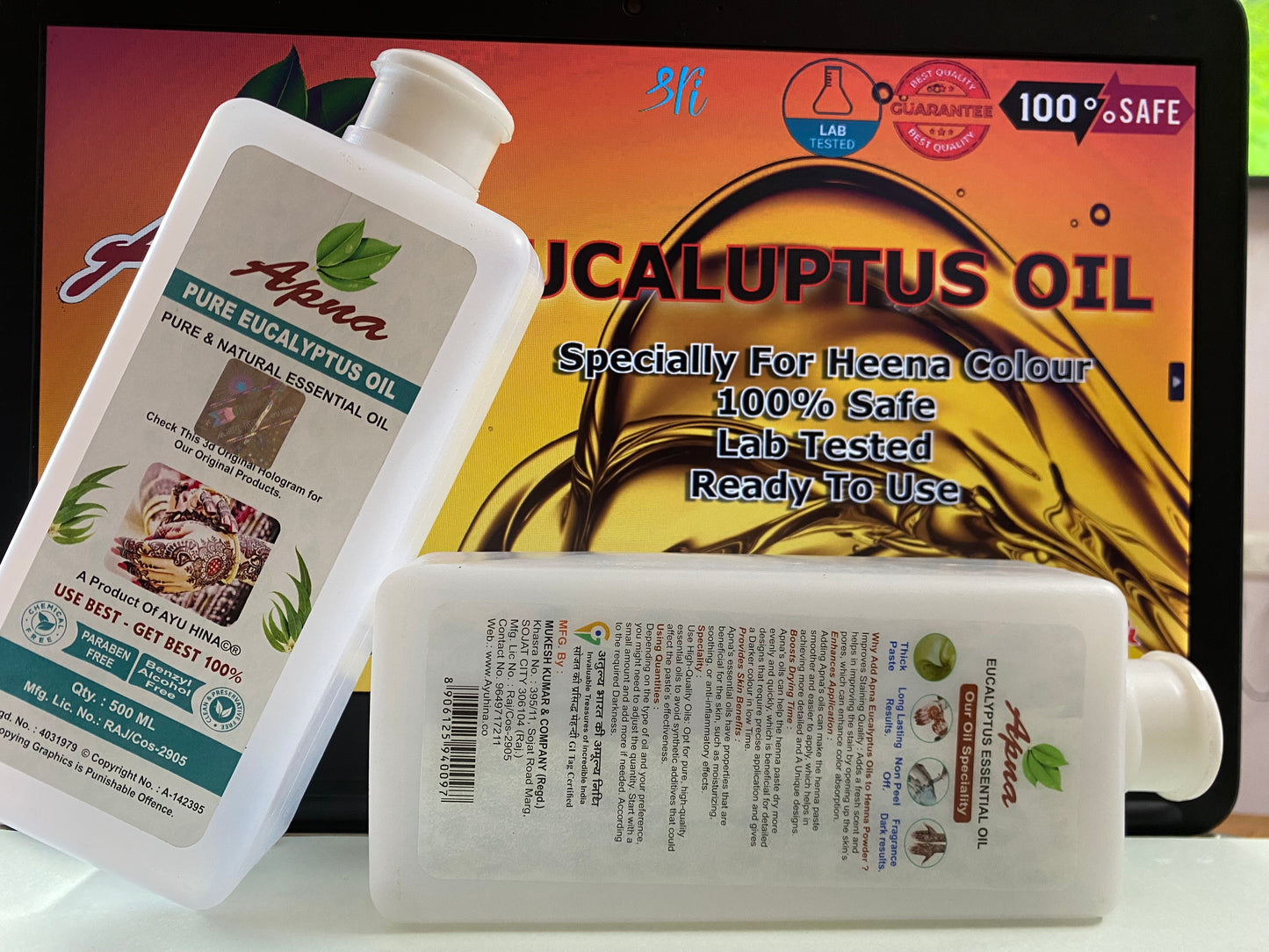 Eucalyptus Essential Oil -500ML Premium Essential Oils For Henna Artists