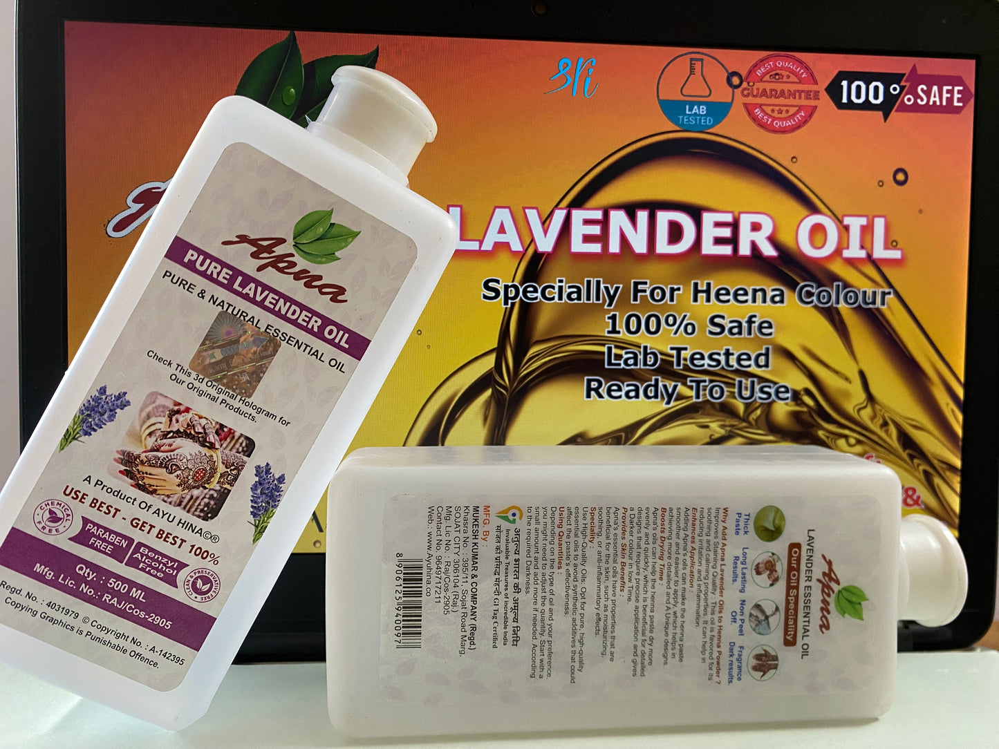 Lavender Essential Oil-500ML Premium Essential Oils For Henna Artists