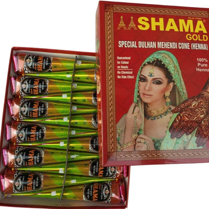 AASHAMA GOLD PURE MEHANDI CONE