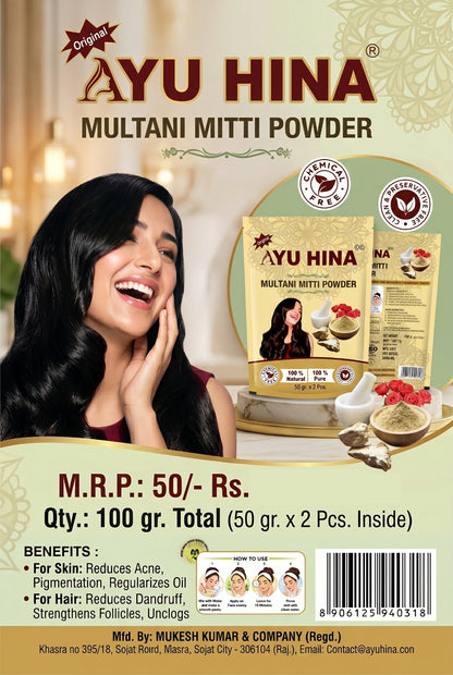 Ayu Hina Original Multani Mitti Powder